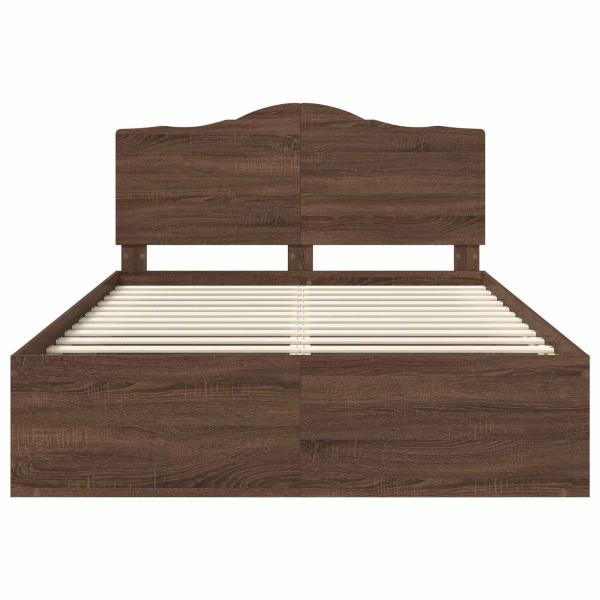 Bettrahmen Braun Eichen-Optik 140 x 200 cm Massives Kiefernholz