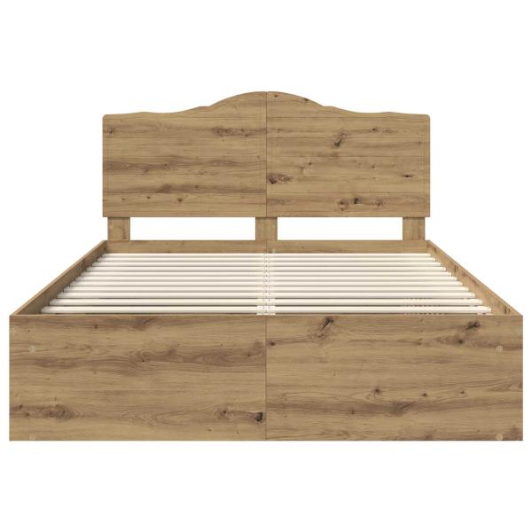 Bettrahmen mit Kopfteil Kunsthandwerk Eiche 140 x 190 cm