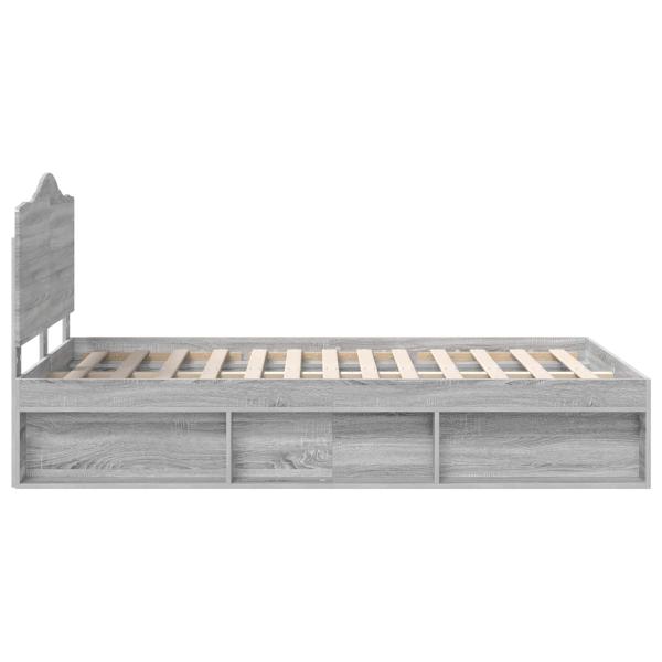 Bettrahmen Graues Sonoma 135 x 190 cm Massives Kiefernholz