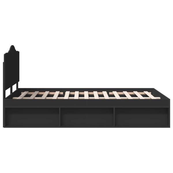 ARDEBO.de - Bettrahmen Schwarz 120 x 200 cm Massives Kiefernholz