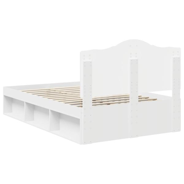 Bettrahmen mit Kopfteil Weiß 120 x 190 cm Massives Kiefernholz