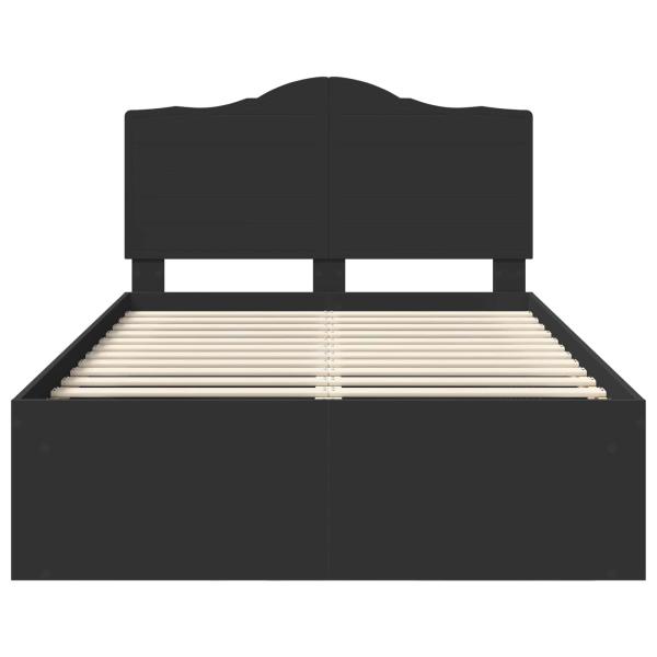 Bettrahmen Schwarz 120 x 190 cm Massives Kiefernholz