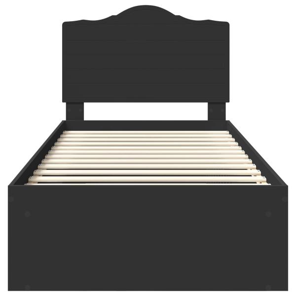 Bettrahmen Schwarz 100 x 200 cm Massives Kiefernholz
