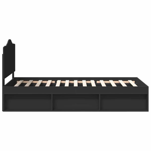 Bettrahmen Schwarz 100 x 200 cm Massives Kiefernholz