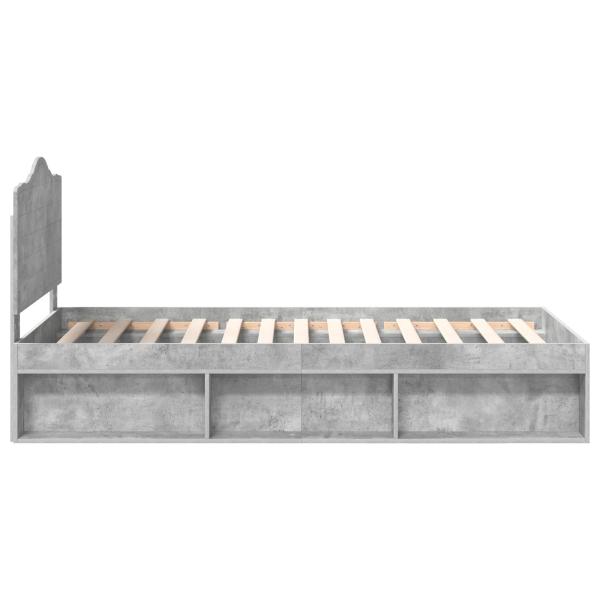 Bettrahmen Beton Grau 100 x 200 cm Massives Kiefernholz