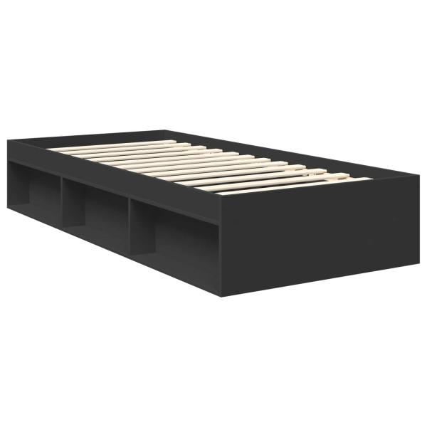 Bettrahmen Schwarz 90 x 190 cm Massives Kiefernholz