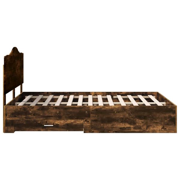 Bettrahmen Geräucherte Eiche 140 x 190 cm Holzwerkstoff