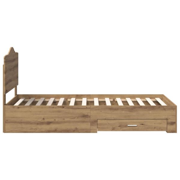 Bettrahmen Artisan-Eiche 100 x 200 cm Holzwerkstoff