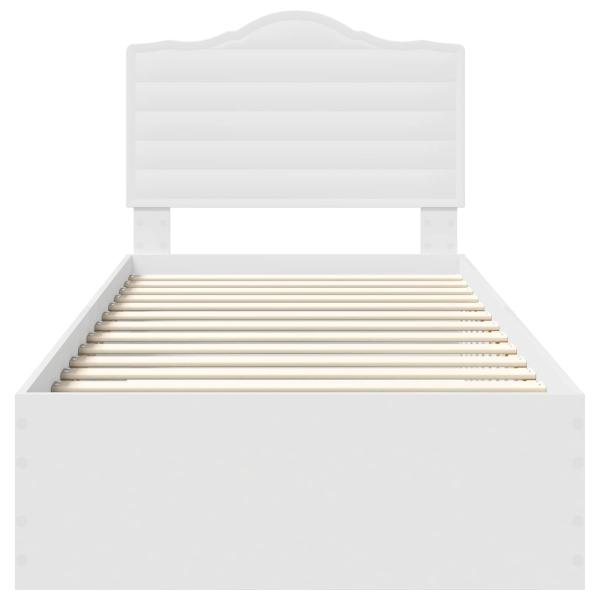 Bettrahmen mit Kopfteil Weiß 90 x 200 cm Holzwerkstoff