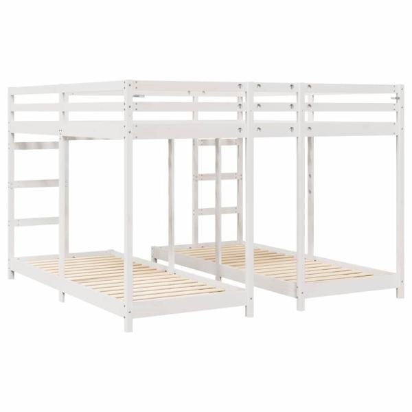 Etagenbett Weiß 200 x 200 cm Massives Kiefernholz