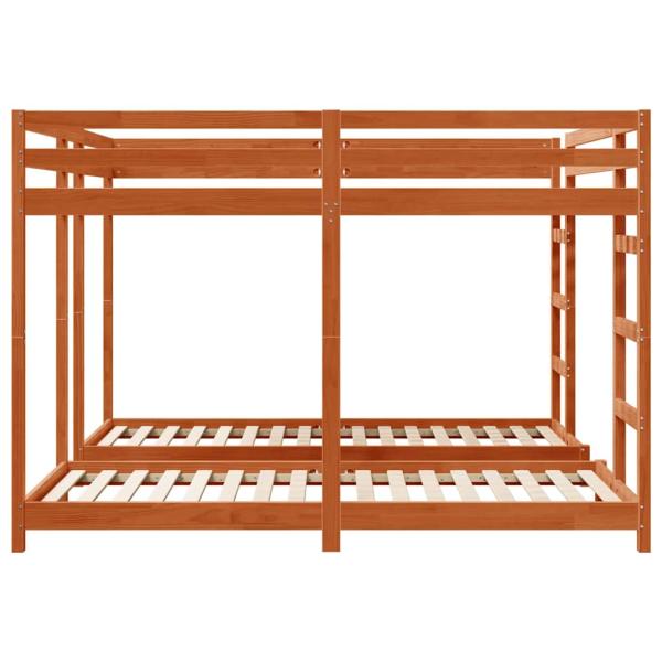 Etagenbett Wachsbraun 200 x 200 cm Massives Kiefernholz