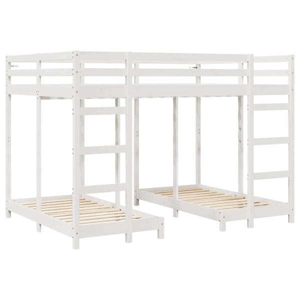 Etagenbett Weiß 140 x 200 cm Massives Kiefernholz