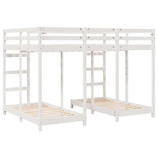 Etagenbett Weiß 140 x 200 cm Massives Kiefernholz