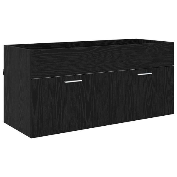 Badezimmerschrank Schwarz Eichen-Optik 100 x 38,5 x 46 cm
