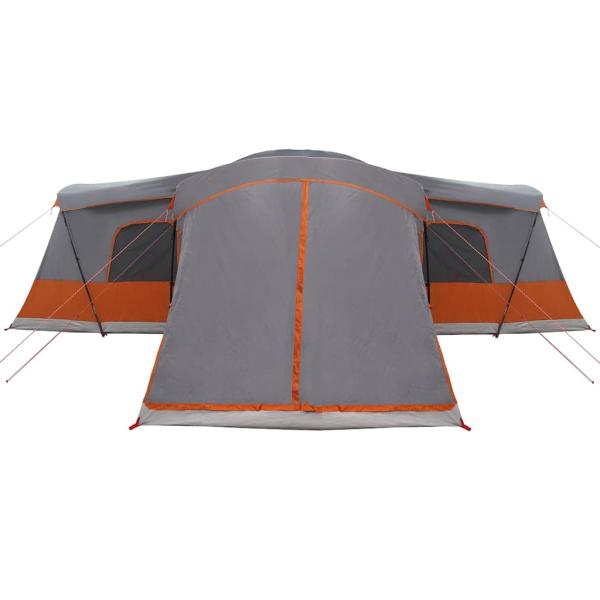 Zelt für 16 Personen Grau und Orange 680 x 510 x 210 cm