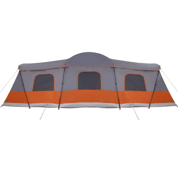 Zelt für 16 Personen Grau und Orange 680 x 510 x 210 cm