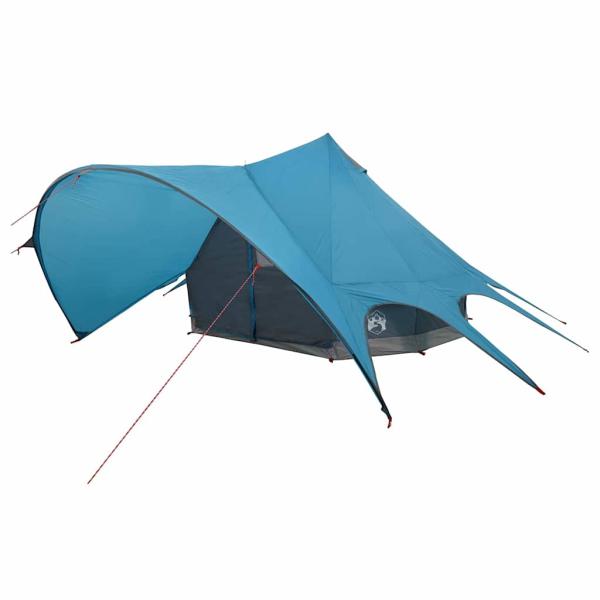 ARDEBO.de - Teepee Zelt mit Dach Blau und Grau 600 x 600 x 347 cm