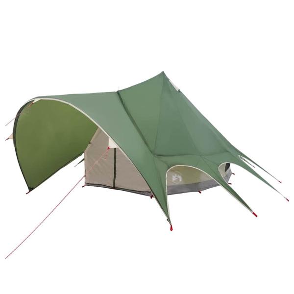 ARDEBO.de - Teepee Zelt mit Dach Grün und Grau 600 x 600 x 347 cm