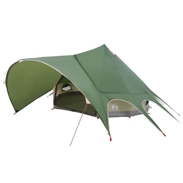 Teepee Zelt mit Dach Grün und Grau 600 x 600 x 347 cm