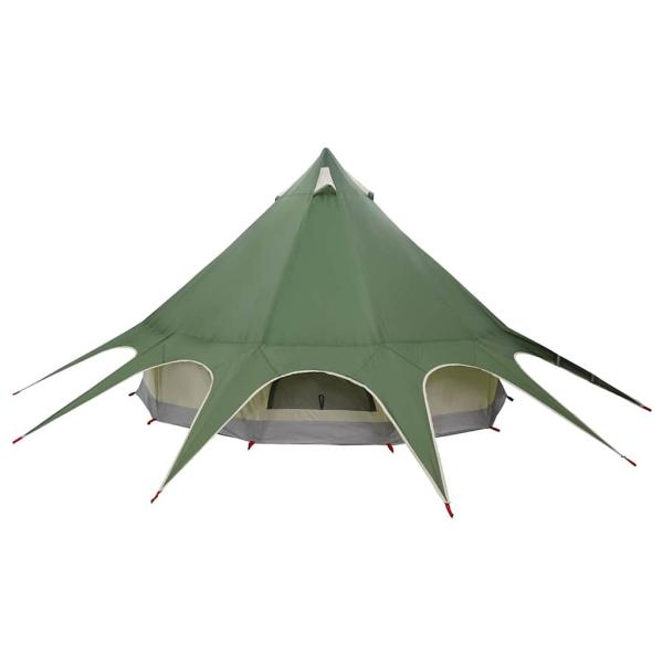 Teepee Zelt mit Dach Grün und Grau 600 x 600 x 347 cm