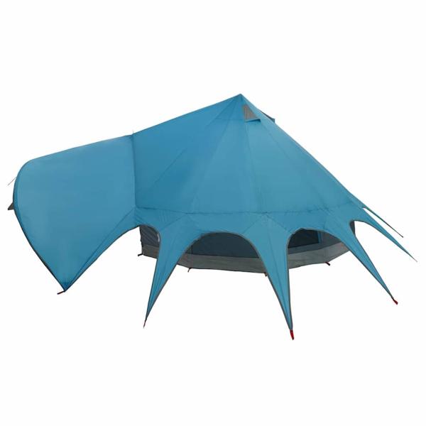 Teepee Zelt mit Dach Blau und Grau 600 x 600 x 347 cm