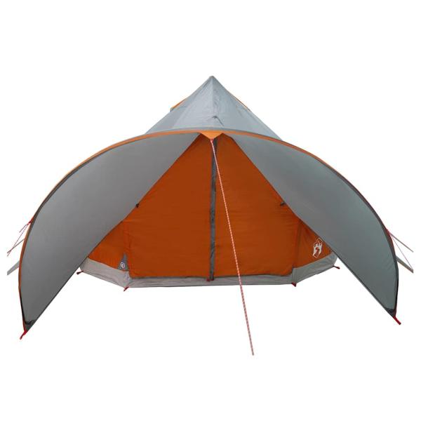 Teepee Zelt mit Dach Grau und Orange 600 x 600 x 347 cm