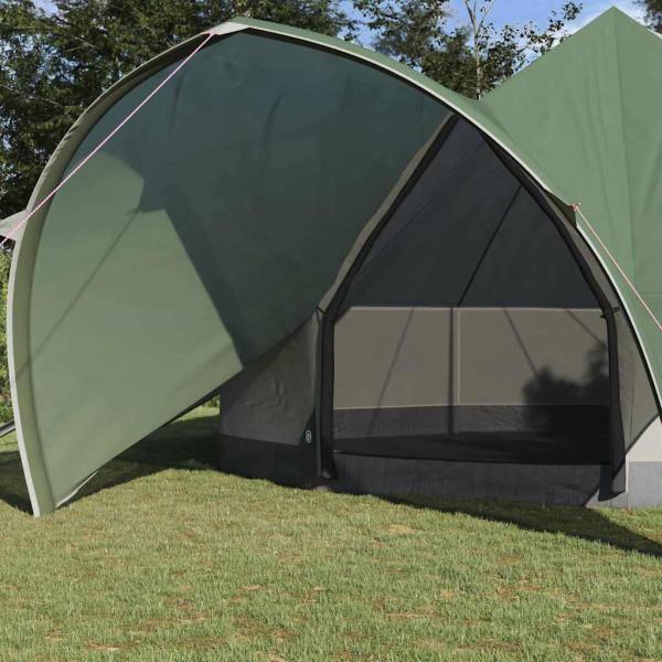 ARDEBO.de - Teepee Zelt für 7 Personen Grün und Grau 600 x 600 x 347 cm