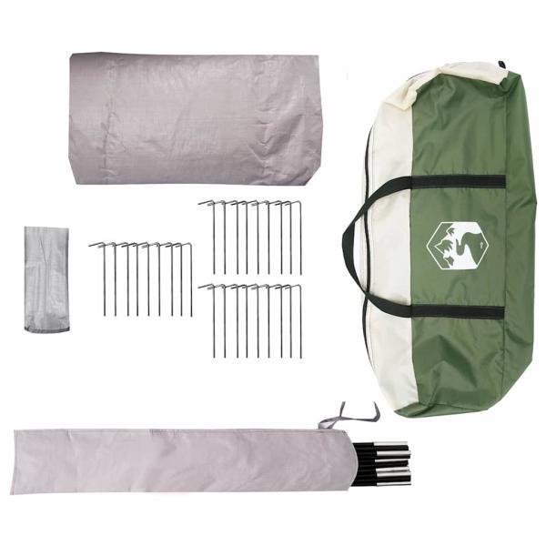 Teepee Zelt mit Dach Grün und Grau 600 x 600 x 347 cm