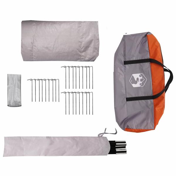 Teepee Zelt mit Dach Grau und Orange 600 x 600 x 347 cm