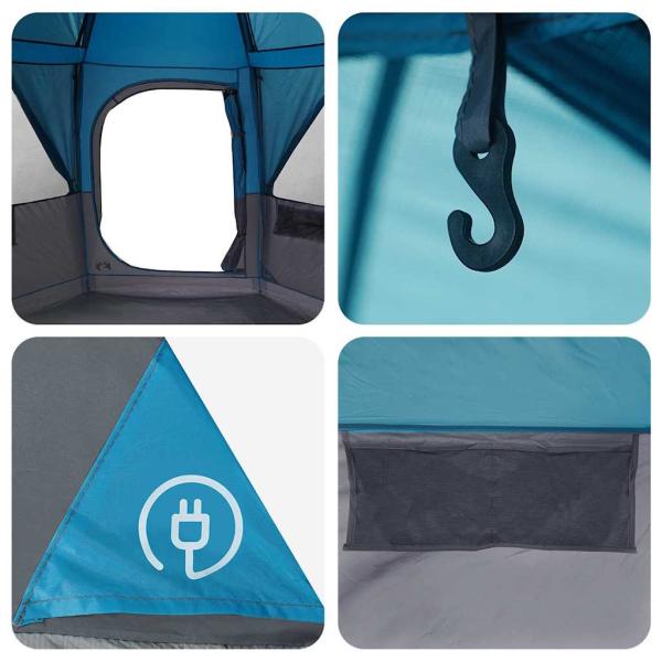 Hütten-Zelt mit Dach mit Speicher Blau 425 x 396 x 222 cm