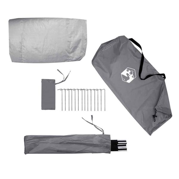 Tunnelzelt mit Dach Grau und Orange 328 x 228 x 115 cm