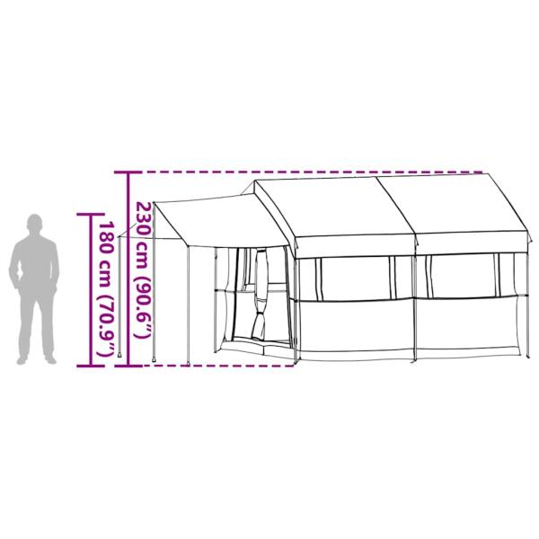 Familienzelt mit Dach Blau und Grau 324 x 255 x 230 cm