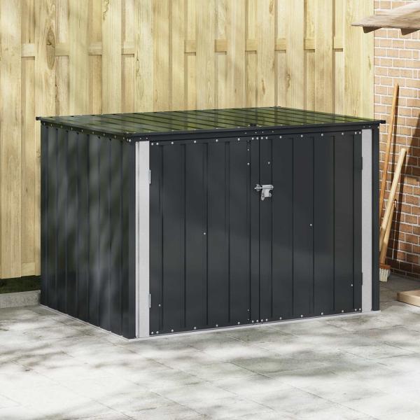 ARDEBO.de - Gartenlagerbox Schwarz 151,5 x 107 x 100 cm Stahl