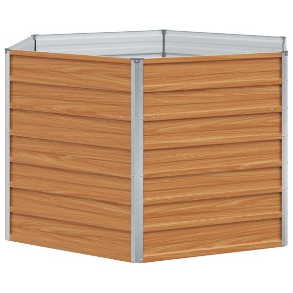 Hochbeet im Garten Hellbraun 129 x 129 x 77 cm Verzinkter Stahl