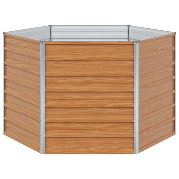 Hochbeet im Garten Hellbraun 129 x 129 x 77 cm Verzinkter Stahl