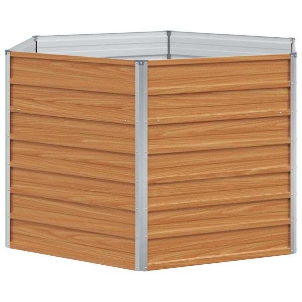 Hochbeet im Garten Hellbraun 129 x 129 x 77 cm Verzinkter Stahl