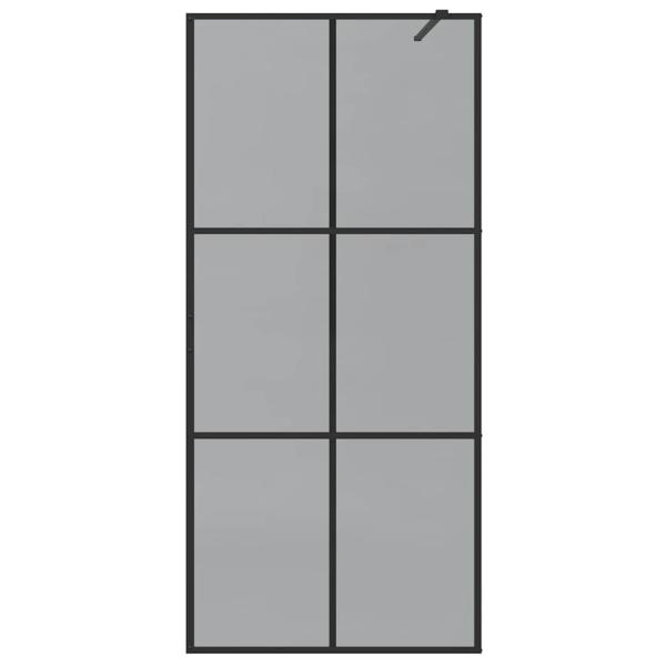 Walk-in Duschwand Schwarz 90 x 195 cm Gehärtetes Glas