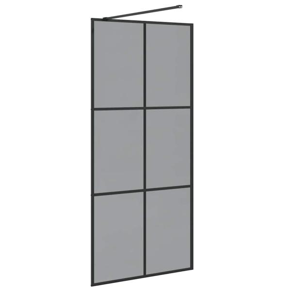 Walk-in Duschwand Schwarz 90 x 195 cm Gehärtetes Glas