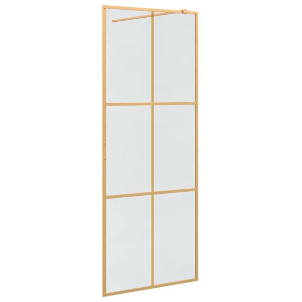 Walk-in Duschwand Gold 80 x 195 cm Gehärtetes Glas