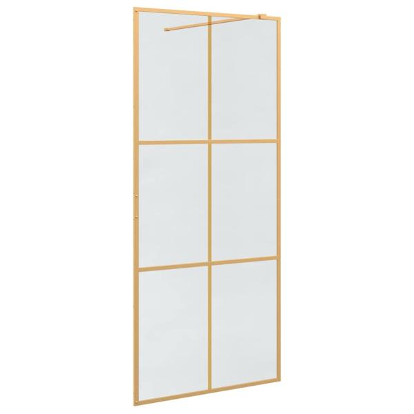 Walk-in Duschwand Gold 90 x 195 cm Gehärtetes Glas