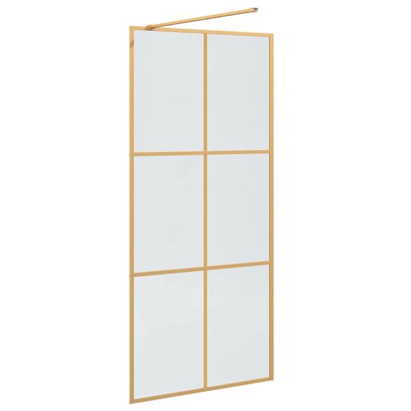 Walk-in Duschwand Gold 90 x 195 cm Gehärtetes Glas