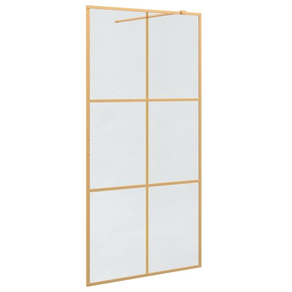 Walk-in Duschwand Gold 100 x 195 cm Gehärtetes Glas