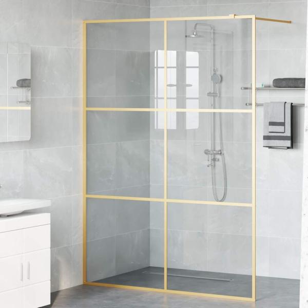 Walk-in Duschwand Gold 140 x 195 cm Gehärtetes Glas