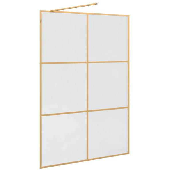 Walk-in Duschwand Gold 140 x 195 cm Gehärtetes Glas