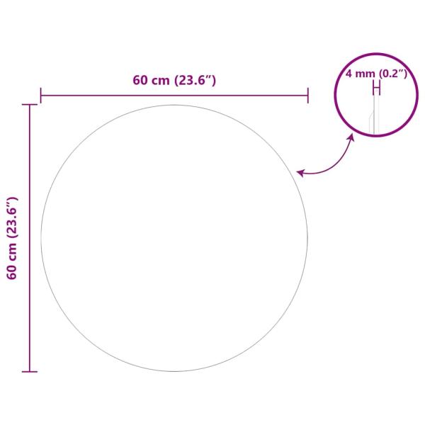 Wandspiegel Ø 60 cm Gehärtetes Glas