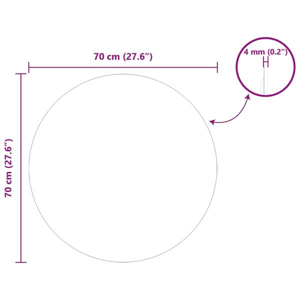 Wandspiegel Ø 70 cm Gehärtetes Glas
