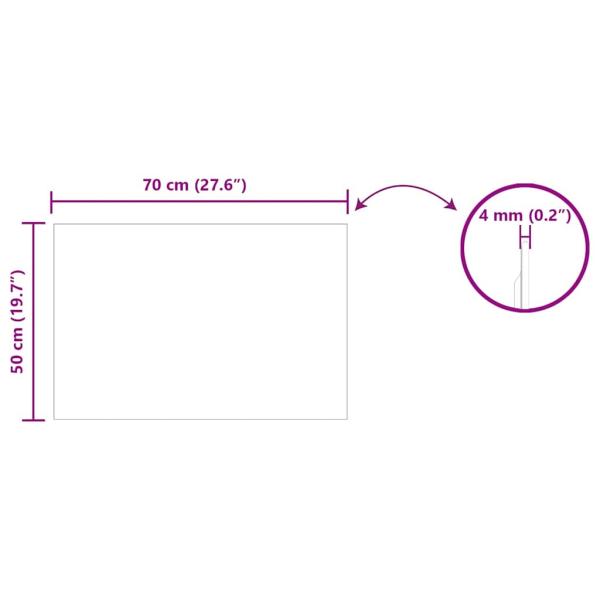 Wandspiegel 70 x 50 cm Gehärtetes Glas