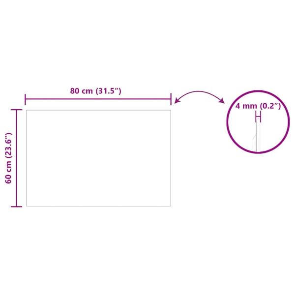 Wandspiegel 80 x 60 cm Gehärtetes Glas