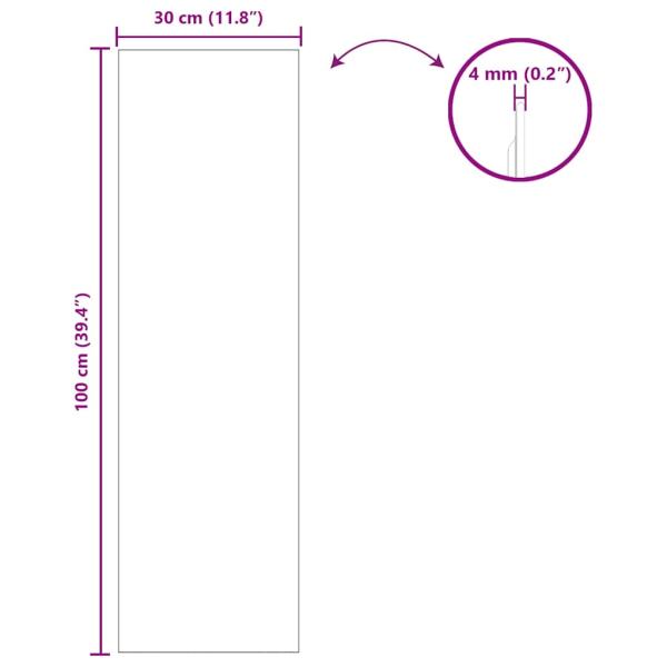 Wandspiegel 30 x 100 cm Gehärtetes Glas