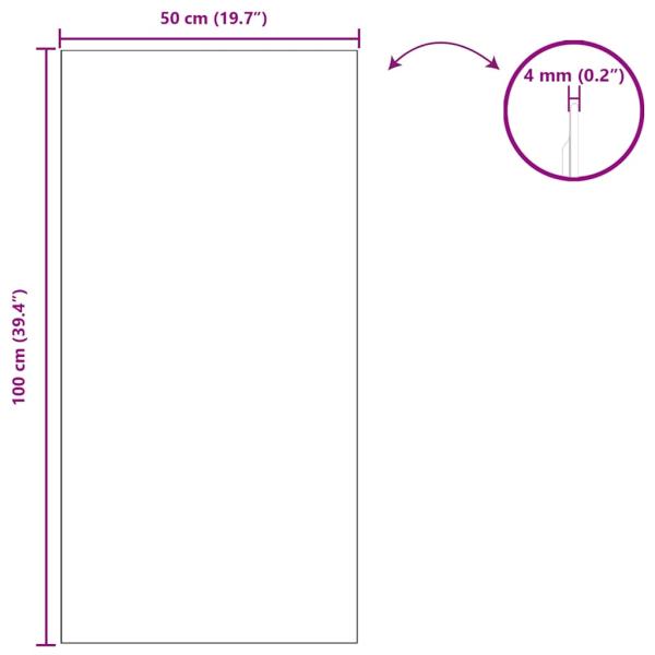Wandspiegel 50 x 100 cm Gehärtetes Glas